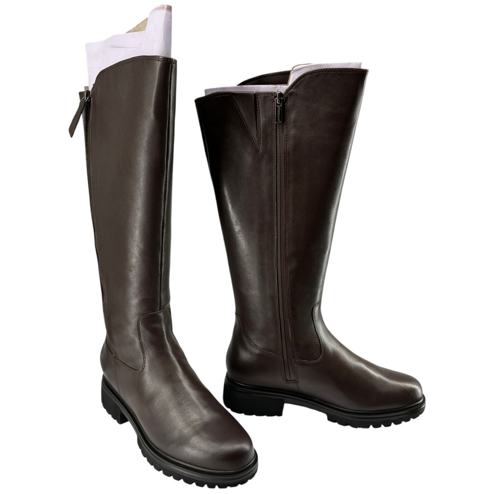 Rockport‎ Ivette RWIVETTE Dark Brown Leather Knee High Lug Boots 8M NIB
